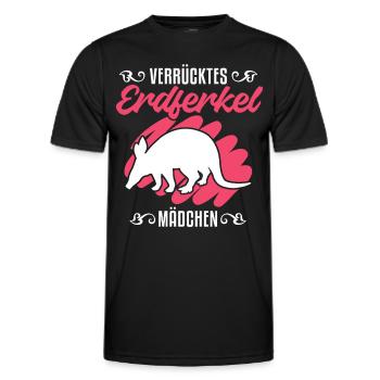Verrücktes Erdferkel Mädchen - Männer Funktions-T-Shirt - Schwarz - Vorne - AI Model Male 178 dark (178cm)