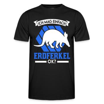 Ich mag einfach Erdferkel - Männer Funktions-T-Shirt - Schwarz - Vorne - AI Model Male 178 dark (178cm)