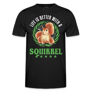 La vie est meilleure avec un écureuil Eichhörnchen - T-shirt sport Homme - noir - Devant - AI Model Male 178 dark (178cm)