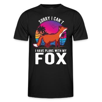 I can't I have plans with my Fox Fuchs - Men's Functional T-Shirt - black - Front - AI Model Male 178 dark (178cm)