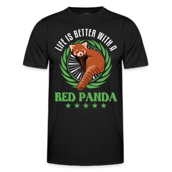 La vie est meilleure avec un panda roux roter panda - T-shirt sport Homme - noir - Devant - AI Model Male 178 dark (178cm)