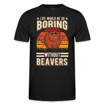 Beaver Gift Barrage de castor - T-shirt sport Homme - noir - Devant - AI Model Male 178 dark (178cm)