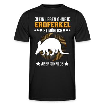 Ein Leben ohne Erdferkel ist möglich Aber sinnlos - Männer Funktions-T-Shirt - Schwarz - Vorne - AI Model Male 178 dark (178cm)