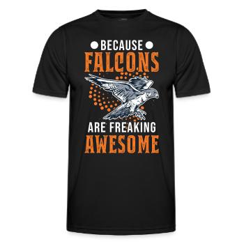 Because Falcons are freaking awesome Falke - Men's Functional T-Shirt - black - Front - AI Model Male 178 dark (178cm)