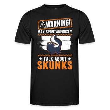 Warnung Stinktier Besitzer Skunk - Männer Funktions-T-Shirt - Schwarz - Vorne - AI Model Male 178 dark (178cm)