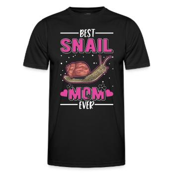 Best Snail Mom Ever Schnecken Mama - Männer Funktions-T-Shirt - Schwarz - Vorne - AI Model Male 178 dark (178cm)