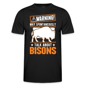 Warning Buffalo Bison Water Buffalo - Men's Functional T-Shirt - black - Front - AI Model Male 178 dark (178cm)