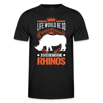Life would be so boring without Rhinos Nashorn - Männer Funktions-T-Shirt - Schwarz - Vorne - AI Model Male 178 dark (178cm)