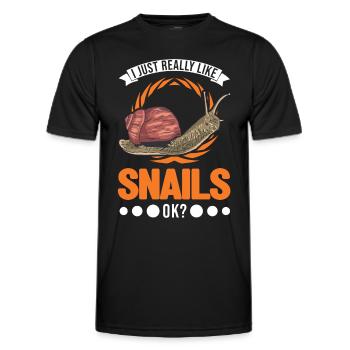 J’aime vraiment Snails ok Snail - T-shirt sport Homme - noir - Devant - AI Model Male 178 dark (178cm)