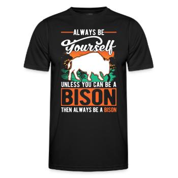 Soyez toujours vous-même Bison Buffalo Büffel - T-shirt sport Homme - noir - Devant - AI Model Male 178 dark (178cm)