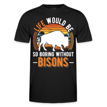 Buffalo Gift Bison Water Buffalo Buffalo - Men's Functional T-Shirt - black - Front - AI Model Male 178 dark (178cm)