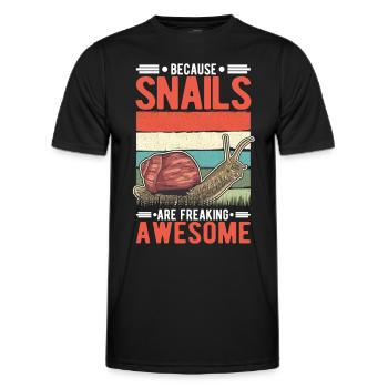 Parce que les escargots sont des escargots géniaux - T-shirt sport Homme - noir - Devant - AI Model Male 178 dark (178cm)