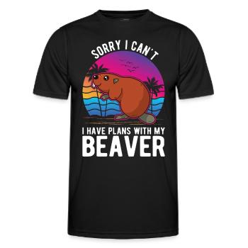 Cadeau Castor Beaver Dam Castor - T-shirt sport Homme - noir - Devant - AI Model Male 178 dark (178cm)