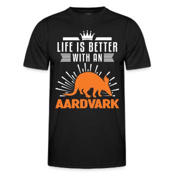 La vie est meilleure avec un Aardvark Erdferkel - T-shirt sport Homme - noir - Devant - AI Model Male 178 dark (178cm)