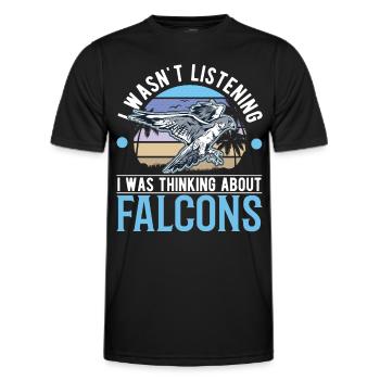 Falconer Cadeau Fauconnerner Fauconnernière - T-shirt sport Homme - noir - Devant - AI Model Male 178 dark (178cm)