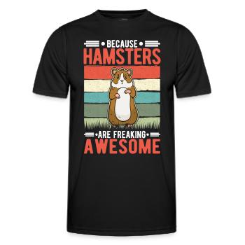 Hamster Geschenk Zwerghamster Goldhamster - Männer Funktions-T-Shirt - Schwarz - Vorne - AI Model Male 178 dark (178cm)