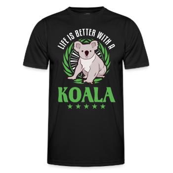 Life is better with a Koala Koala Bear - Men's Functional T-Shirt - black - Front - AI Model Male 178 dark (178cm)