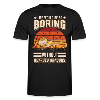 Bearded Dragon Pogona Gift - Men's Functional T-Shirt - black - Front - AI Model Male 178 dark (178cm)