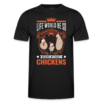 Poulet Élevage de poulet Éleveur de poulet - T-shirt sport Homme - noir - Devant - AI Model Male 178 dark (178cm)