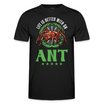 La vie est meilleure avec une fourmi de ferme de fourmis - T-shirt sport Homme - noir - Devant - AI Model Male 178 dark (178cm)