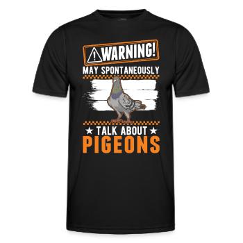Warnung Taube Taubenzüchter Stadttaube - Männer Funktions-T-Shirt - Schwarz - Vorne - AI Model Male 178 dark (178cm)