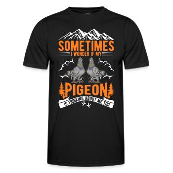 Pigeon Pigeon Fancier City Pigeon - Men's Functional T-Shirt - black - Front - AI Model Male 178 dark (178cm)