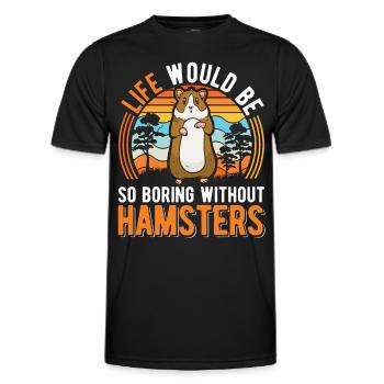 Propriétaire de hamster Golden Hamster Hamster - T-shirt sport Homme - noir - Devant - AI Model Male 178 dark (178cm)