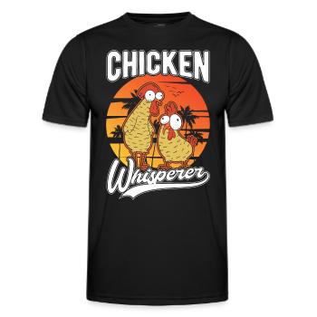 Chicken Whisperer Chicken Breeding Chicken Farmer - Men's Functional T-Shirt - black - Front - AI Model Male 178 dark (178cm)