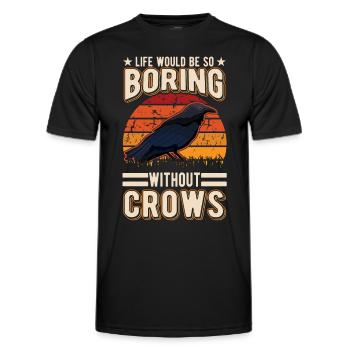 Crow Raven Raven Crow Keeping Crow Breeder - Men's Functional T-Shirt - black - Front - AI Model Male 178 dark (178cm)