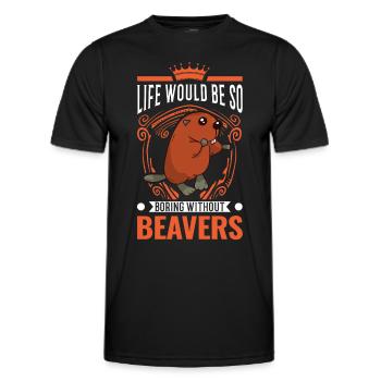 Beaver Gift Beaver Dam - Men's Functional T-Shirt - black - Front - AI Model Male 178 dark (178cm)