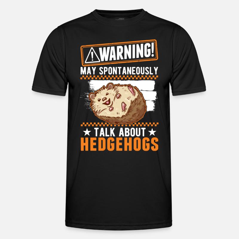 Warnung Igel Stacheligel - Männer Funktions-T-Shirt - Schwarz