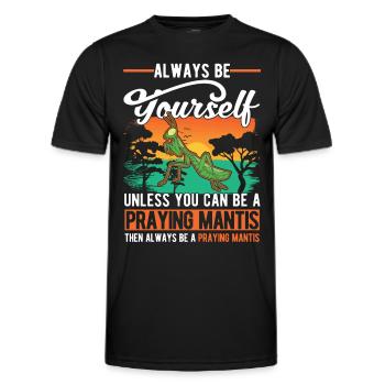 Gottesanbeterin Mantis Fangschrecke - Männer Funktions-T-Shirt - Schwarz - Vorne - AI Model Male 178 dark (178cm)