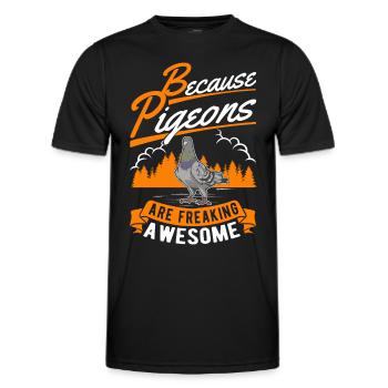 Because Pigeons are freaking awesome Taube - Men's Functional T-Shirt - black - Front - AI Model Male 178 dark (178cm)
