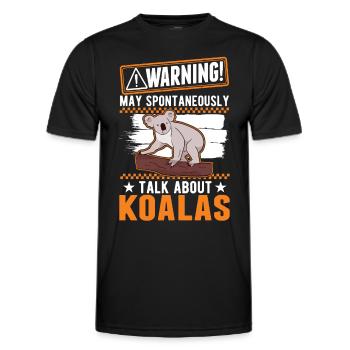 Warning Koala Lover Koala Bear - Men's Functional T-Shirt - black - Front - AI Model Male 178 dark (178cm)