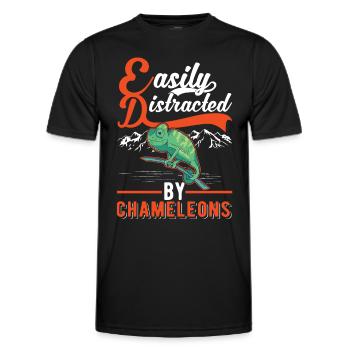 Facilement distrait par chameleons Chameleon - T-shirt sport Homme - noir - Devant - AI Model Male 178 dark (178cm)
