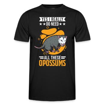 Opossum Gift Possum Pouch Rat - Men's Functional T-Shirt - black - Front - AI Model Male 178 dark (178cm)