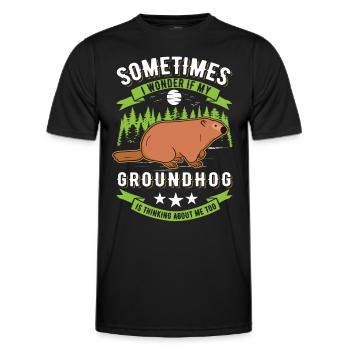Groundhog Day Marmot - Men's Functional T-Shirt - black - Front - AI Model Male 178 dark (178cm)
