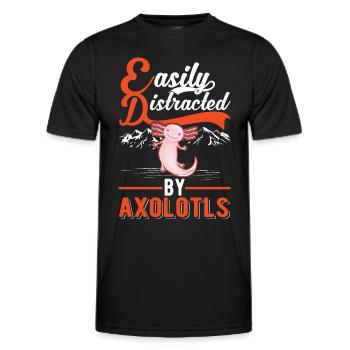 Facilement distrait par Axolotls Tail Luch - T-shirt sport Homme - noir - Devant - AI Model Male 178 dark (178cm)