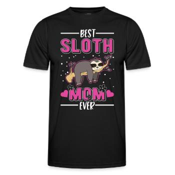 Meilleure maman paresseuse jamais Faultier Mama - T-shirt sport Homme - noir - Devant - AI Model Male 178 dark (178cm)