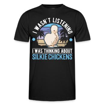 Silk Chicken Cadeau Silkie Chicken - T-shirt sport Homme - noir - Devant - AI Model Male 178 dark (178cm)