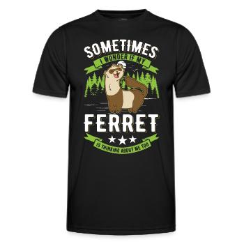 Ferret Lover Ferret Cadeau - T-shirt sport Homme - noir - Devant - AI Model Male 178 dark (178cm)