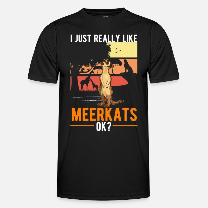 Erdmännchen Geschenk Meerkat Männer Funktions-T-Shirt