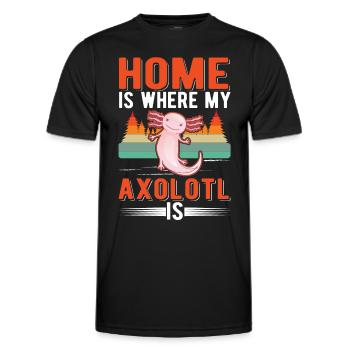 La maison est l’endroit où mon Axolotl est Schwanzlurch - T-shirt sport Homme - noir - Devant - AI Model Male 178 dark (178cm)