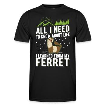 Frettchen Spruch Ferret - Männer Funktions-T-Shirt - Schwarz - Vorne - AI Model Male 178 dark (178cm)