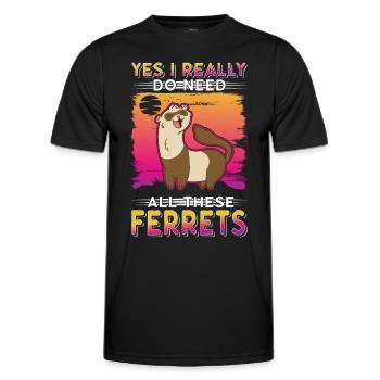 Yes I really do need all these Ferrets Frettchen - Männer Funktions-T-Shirt - Schwarz - Vorne - AI Model Male 178 dark (178cm)