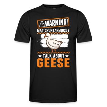 Warning Goose Goose Gift Goose Breeder - Men's Functional T-Shirt - black - Front - AI Model Male 178 dark (178cm)