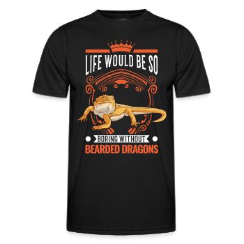 Bearded Dragon Pogona Gift - Men's Functional T-Shirt - black - Front - AI Model Male 178 dark (178cm)