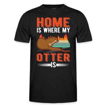 Otter Zuhause Fischotter Seeotter - Männer Funktions-T-Shirt - Schwarz - Vorne - AI Model Male 178 dark (178cm)