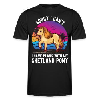 Poney Shetland Poney Shetland Shetty - T-shirt sport Homme - noir - Devant - AI Model Male 178 dark (178cm)