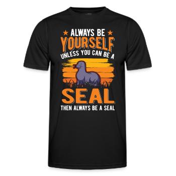 Cadeau de phoque Lion de mer Lion de mer - T-shirt sport Homme - noir - Devant - AI Model Male 178 dark (178cm)